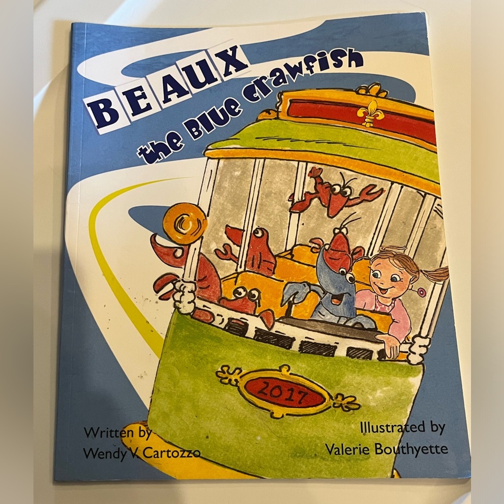 BEAUX the blue crawfish by Wendy V. Cartozzo. Signed by Author